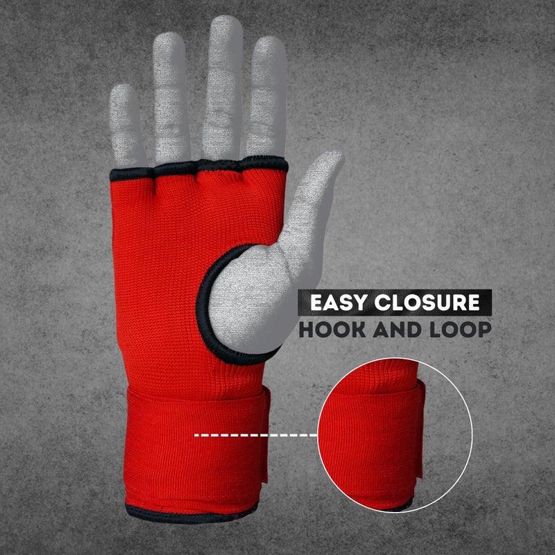 Mytra Fusion Kids Hybrid Boxing Inner Gloves Punching Boxing MMA Muay Thai Gym Workout Gel Inner Gloves Elasticated Padded Fist Under Mitts Protection Fist Knuckle Wrist Wrap (Comes in Pairs) - Image 5